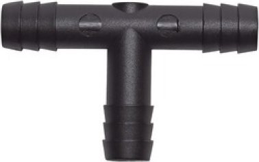 Vacuum Hose Connector, 3/8 x 3/8 x 3/8", Tube x Tube x Tube (Pack of 10)