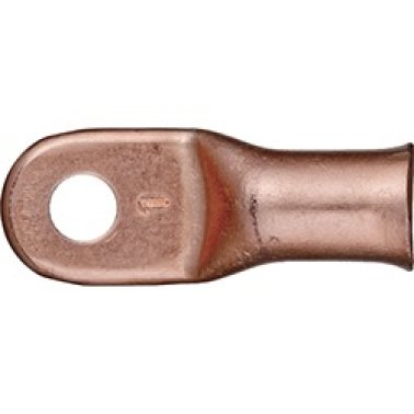 Heavy-Duty Battery Cable Lug, 1 AWG, Green, 1/2" Stud Size, Fully Annealed, Electrolytic Copper, Flared Barrel End (Pack of 10)