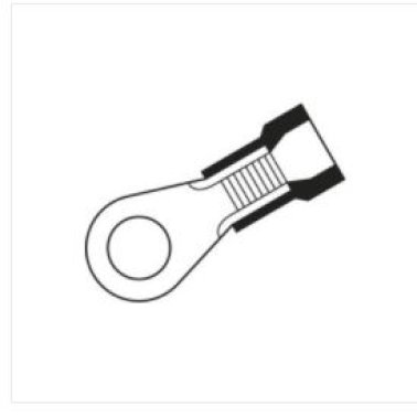 Ring Tongue Terminal, Polyvinyl Insulated, 12 to 10 AWG, 7/16-1/2" Stud Size, Yellow (Pack of 50)