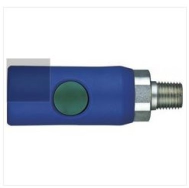 Push-Button Coupler, Steel with Plastic Cover, High Flow, Male NPTF, 1/4" Body Size, 1/4-18 Thread Size (Pack of 1)