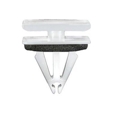 Rocker Panel Molding Clip with Sealer for Ford, Nylon, White, Fits 9mm Hole, 12 x 20mm Top and Bottom Head, 14mm Stem Length (Pack of 25)