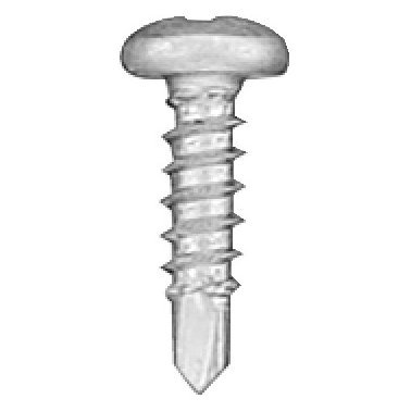 Phillips Pan Head Drill Point Screw, Zinc, #6 Diameter, 3/8" Length, Resisto-Plate TF (Pack of 100)