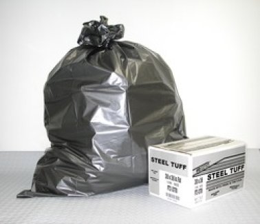 Trash Can Liner, Low Density, Coreless, Black, 1.5mil Gauge, 56gal Capacity, 43 x 47" (Pack of 1)