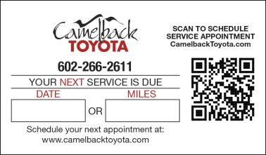 Camelback Toyota Lube Stickers - LS