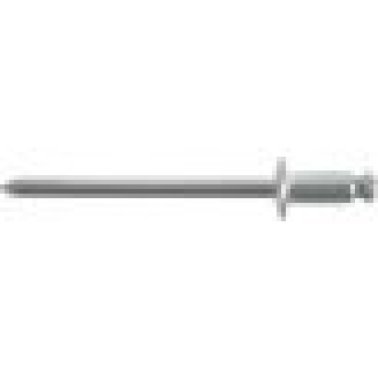 Open End Rivet, Dome Head, Stainless Steel, 3/16" Diameter, 0.251 to 0.375" Grip Range, 0.575" Body Length (Pack of 100)