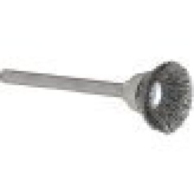 Regency® - Steel Miniature Cup Brush, 9/16" Outer Diameter, 1/8" Shank Diameter, 7/8" Shank Length, 37000RPM Operating Speed (Pack of 2)