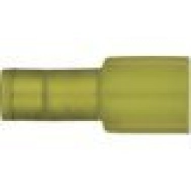 Electro-Lok - Male Rolled Edge Quick Slide Terminal, Fully Insulated, Nylon, 12 to 10 AWG, 1/4" Tab Width, Yellow (Pack of 25)