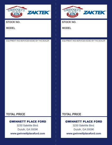 Gwinnett Place Ford Addendum Tag