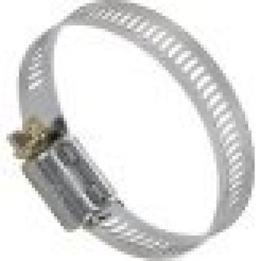 Hose Clamp with Hardened Carbon Steel Hex Head Screw, 301 Stainless Steel, #16, 11/16 to 1-1/2" Clamp ID, 1/2" Width (Pack of 25)