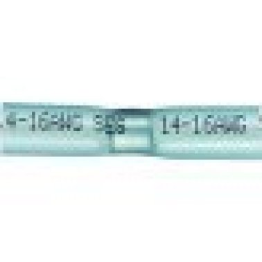 Butt Connector, Heat Shrink, Insulated, 16 to 14 AWG, Blue (Pack of 50)