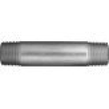 Welded Pipe Nipple, Steel, Galvanized, Schedule 40, 1/8-27 x 1/8-27, Male NPT x Male NPT, 150PSI (Pack of 10)