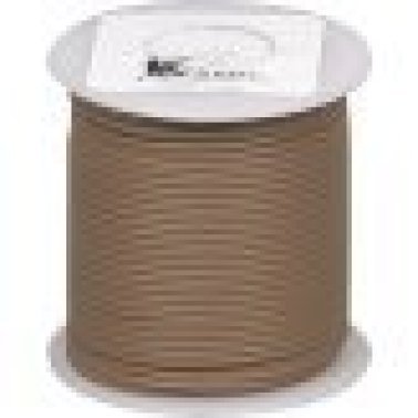 Plastic Covered Primary Wire, Polyvinyl, 16 AWG, Brown, 100' Length, Multi-Strand, 10 Amps, Heat Resistant (Pack of 1)