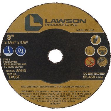 Cut-Off Wheel, Use on Die Grinders, Aluminum Oxide Grain, 3/8" Arbor, 3" Diameter, 1/32" Thickness (Pack of 2)