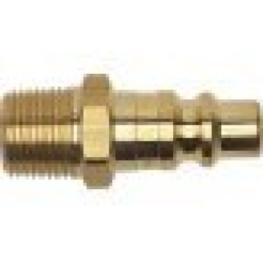 Heavy-Duty Quick Disconnect Plug, Brass, Standard Industrial, Male NPTF, 3/8" Body Size, 3/8-18" Thread Size (Pack of 2)