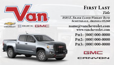 Van Chevrolet Business Card Canyon