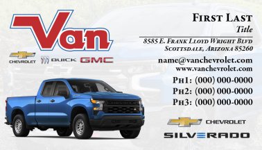 Van Chevrolet Business Card Silverado