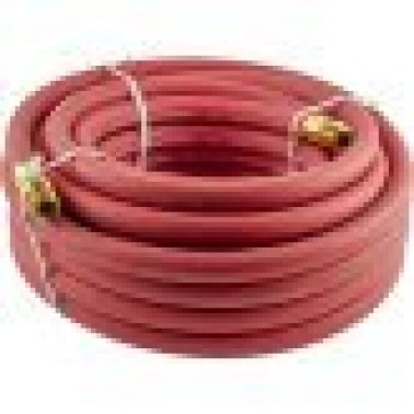 Air/Multipurpose Hose, EPDM Inner Tube, 4 Spiral Plies Polyester Yarn Reinforcement, Black, 250PSI, 3/8" x 25' (Pack of 1)