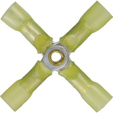 Tru-Seal® - Heat Seal 4-Way Butt Connector, 12 to 10 AWG, #6 Stud Size (Pack of 10)