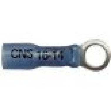 "Visa Crimp™ - Ring Tongue Terminal, Nylon Insulated, 16 to 14 AWG, 6 Stud Size, Blue (Pack of 50) "