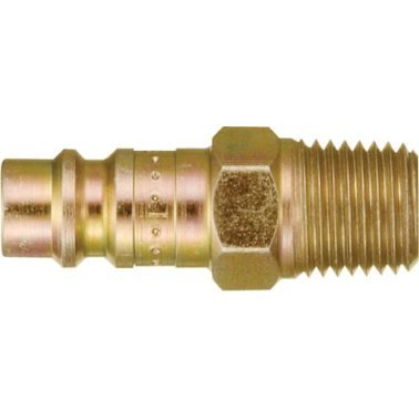 Dixon - Heavy-Duty Quick Disconnect Plug, Brass, High Flow, Male NPTF, 1/4" Body Size, 1/4-18" Thread Size (Pack of 1)