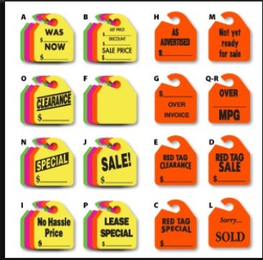 Large Rearview Mirror Hang Tags (50 per pack)