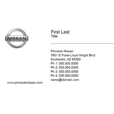 Pinnacle Nissan Business Cards