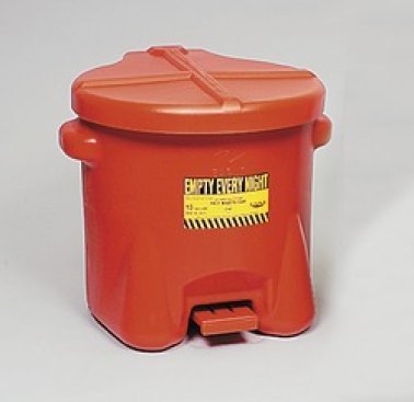 Eagle - Oily Waste Can 14-Gallon Polyethylene Red Foot-Operated Lit (Sold Individually)