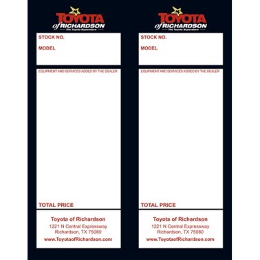 Toyota of Richardson Addendum Tag