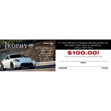 Trophy Nissan $100 Back Business Cards - 370Z