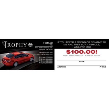 Trophy Nissan $100 Back Business Cards - Altima