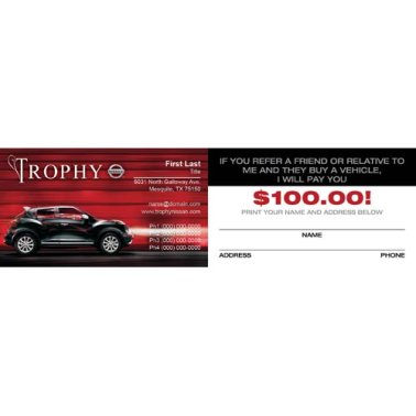 Trophy Nissan $100 Back Business Cards - Juke