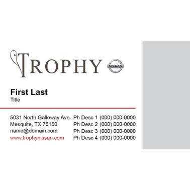 Trophy Nissan Business Cards - Basic