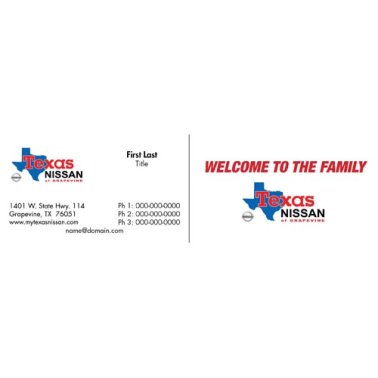 Texas Nissan of Grapevine "Welcome to the Family" Business Cards