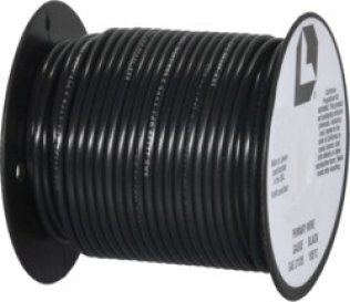 Plastic Covered Primary Wire-20 AWG Black 100' Length (Sold Individually)