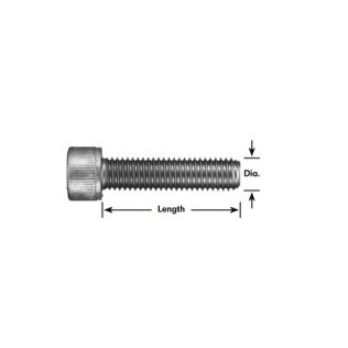 Socket Head Cap Screw A2 Stainless Steel Plain Finish M8-1.25 x 40mm (25 per pack)