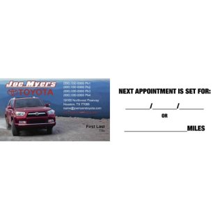 Joe Myers Toyota 2-Sided Appt Card - 4Runner