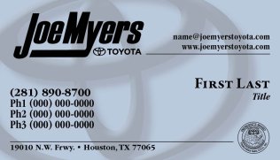 Joe Myers Toyota Business Cards - Version 4