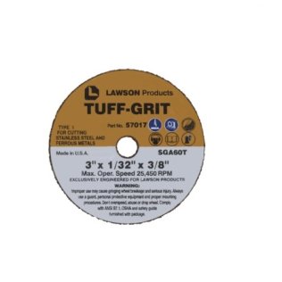 Tuff-Grit - Mini Cut-Off Wheel 3 Diameter Zirconium Grain Type 1 1/16 Thick 3/8 Arbor (2 per pack)