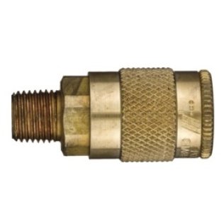 Heavy-Duty Quick Disconnect Coupler Brass 1/4 Tru-Flate Male NPTF 1/4-18 (2 per pack)