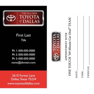 Toyota of Dallas "One Touch" Business Cards