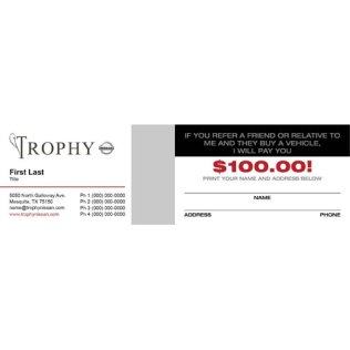 Trophy Nissan $100 Back Business Cards - Used Basic