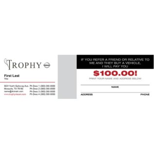 Trophy Nissan $100 Back Business Cards - Basic