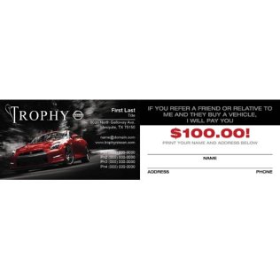 Trophy Nissan $100 Back Business Cards - GTR