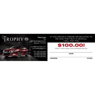 Trophy Nissan $100 Back Business Cards - Maxima