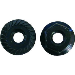 Hex Flange Spinlock Nut - #8-32 Thread Size; 1/4 Across Flats; 15/32 Flange O.D.; Black Oxide Finish (100 per pack)