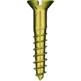 Wood Screw Slotted Flat Head Brass #12 x 1 (100 per pack)