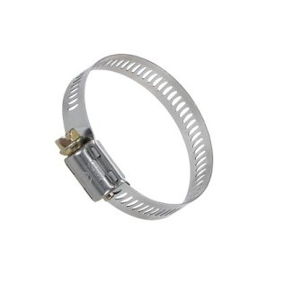 Stainless Steel Hose Clamps 301 Stainless Steel with case hardened carbon steel hex head screw Size # 10 9/16-1-1/16 1/2 (25 per pack)