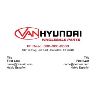 Van Hyundai Parts Business Cards