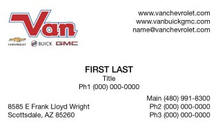 Van Chevrolet Business Card Ver. 1