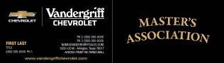 Vandergriff Chevrolet Master’s Association Business Card